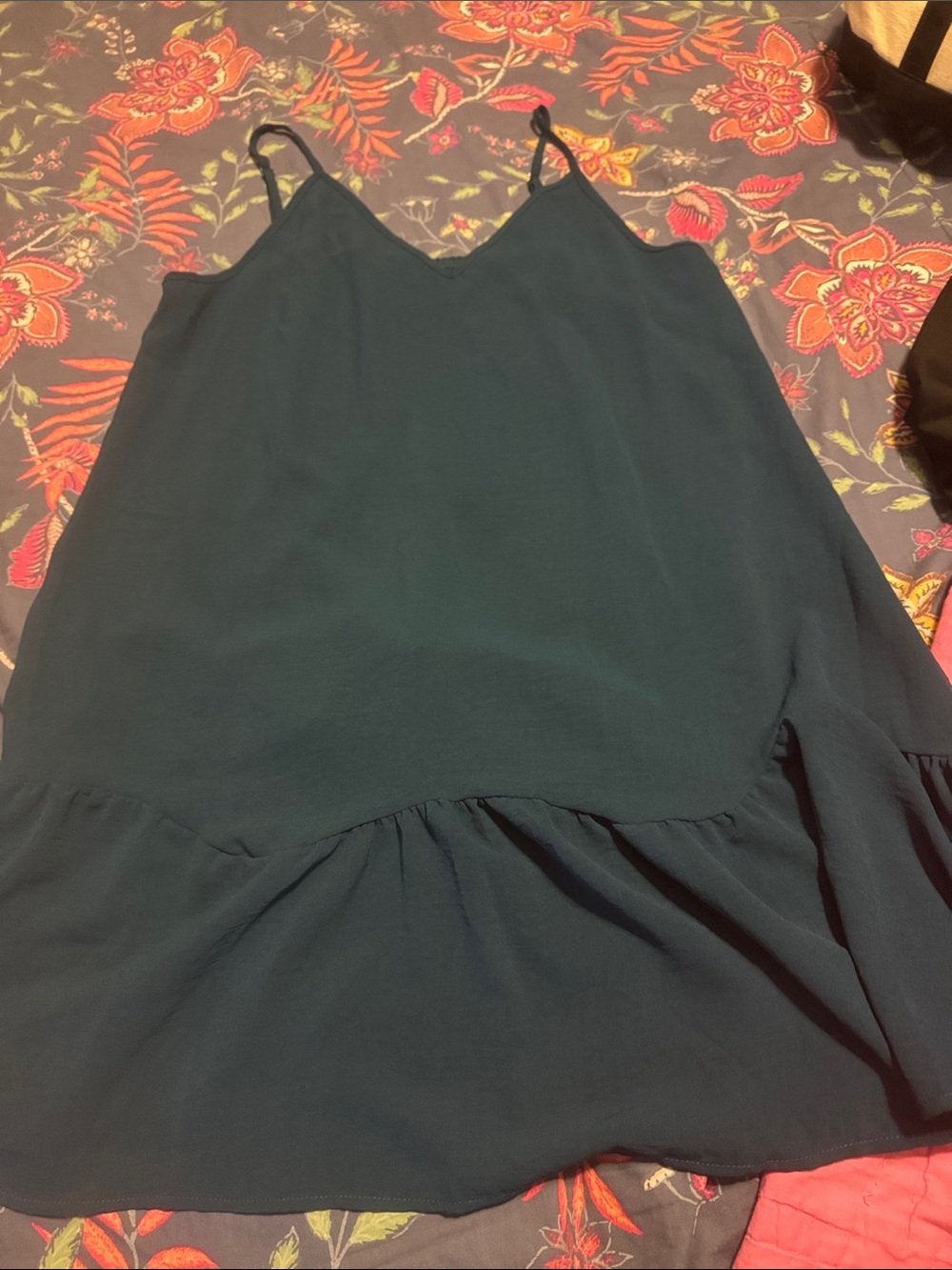 Women’s Dark Teal Spaghetti Strap Mini Dress